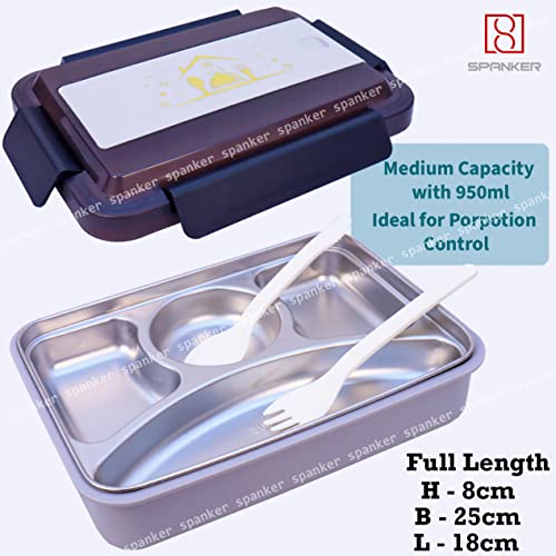 4-Section Thermal Stainless Steel Lunch Box - Keep Meals Fresh