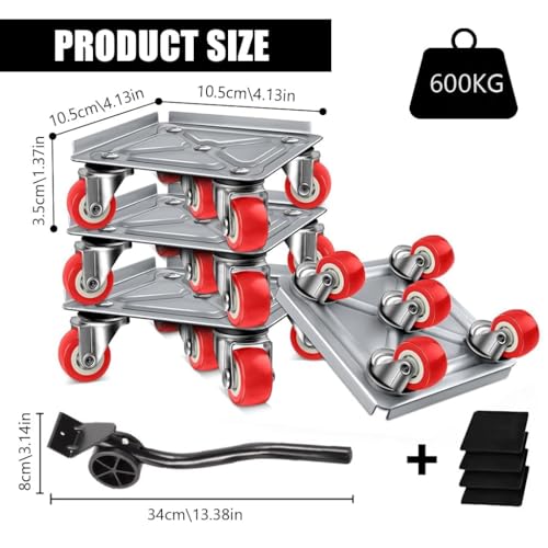 Heavy-Duty 5-Wheel Furniture Mover Set for Easy Transportation