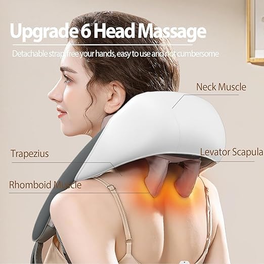 Electric Neck & Back Massager with Heat for Relaxation and Relief