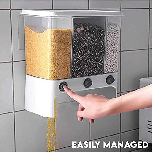 Airtight Wall-Mounted Food Dispenser for Cereal and Grains Storage