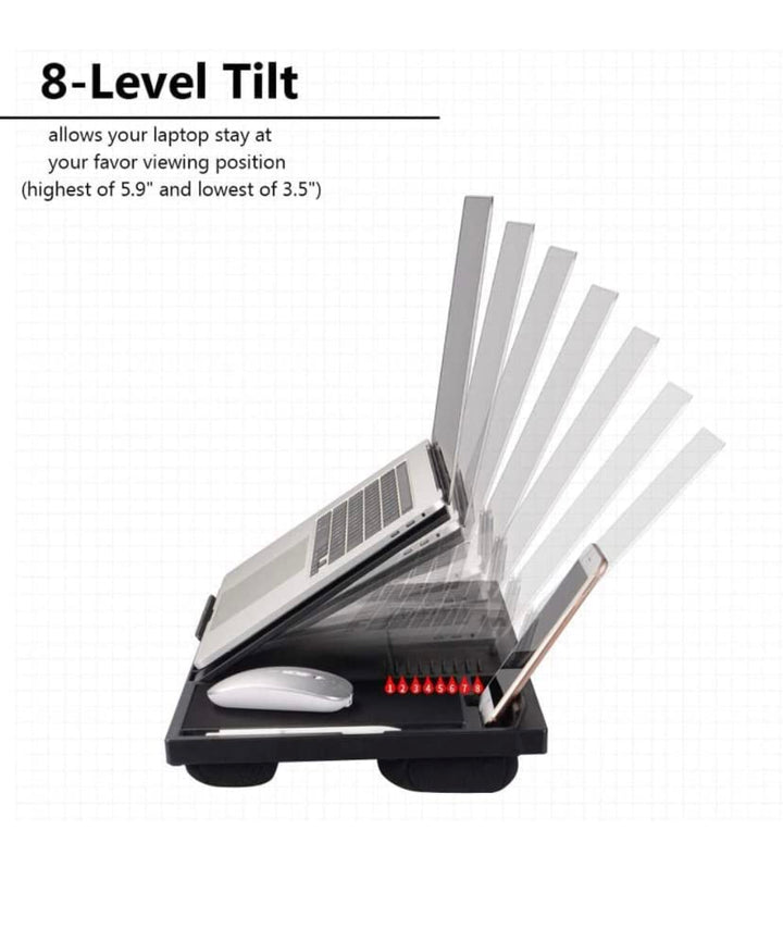 Adjustable Multi-Angle Laptop Stand with Detachable Mouse Pad & Mobile Holder