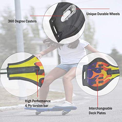 360 Degree Rotating Wave Board for Kids with LED Lights & Anti-Slip Surface