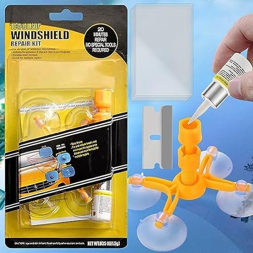 Effortless Windshield Repair Kit for Chips and Cracks - DIY Solution