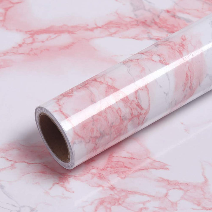 Pink Marble Contact Paper | Peel & stick kitchen countertop makeover ...