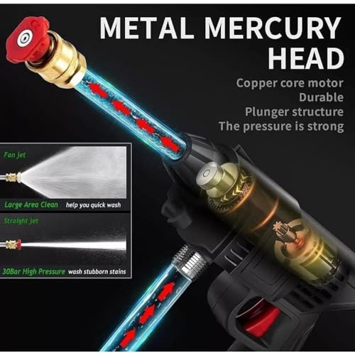 High Pressure Wireless Washer for Car & Bike Cleaning - 48V Rechargeable