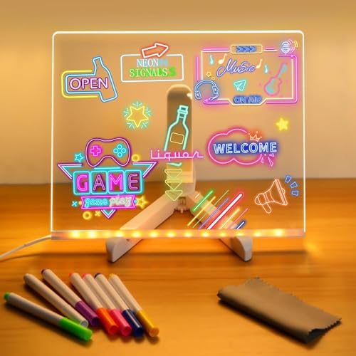 3D Acrylic Writing Pad - Reusable LED Message Board for Home & Office