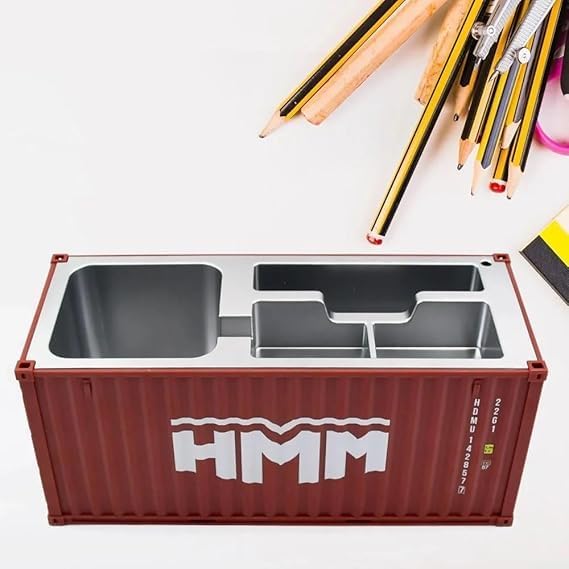 Unique Shipping Container Pen Holder - Stylish Desk Organizer
