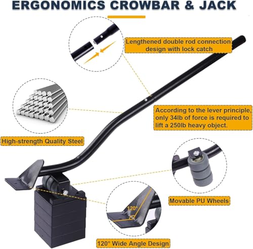 Heavy-Duty Furniture Mover & Lifter Set with 360° Wheels for Easy Transport