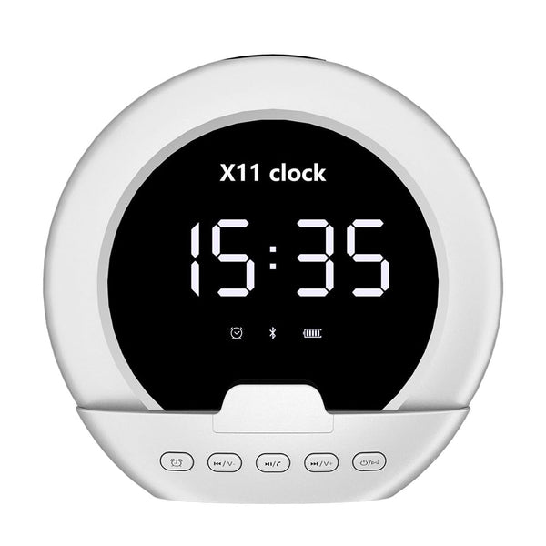 Smart Digital Alarm Clock with Bluetooth Speaker & Multi-Function Design