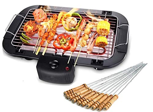 Electric Smokeless Barbecue Grill with Adjustable Temperature Control