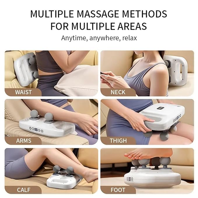 4-Head Deep Tissue Massage Gun for Ultimate Muscle Recovery & Relaxation