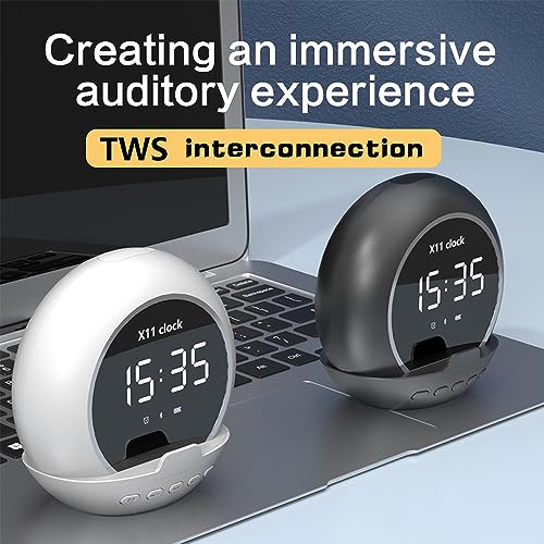 Smart Digital Alarm Clock with Bluetooth Speaker & Multi-Function Design