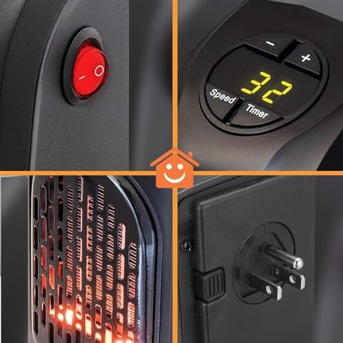 400W Room Heater Mini Portable Handy Heater | Compact plug-in design for bathrooms and offices | Quick personal warmth with low power use | Wall-mountable to save floor space