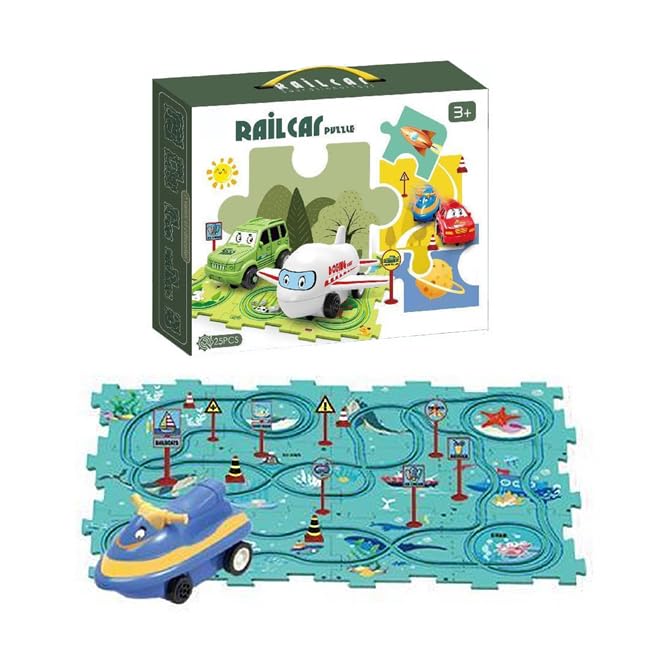 Exciting 13 PCS Rail Puzzle Track Set for Kids - Educational Fun