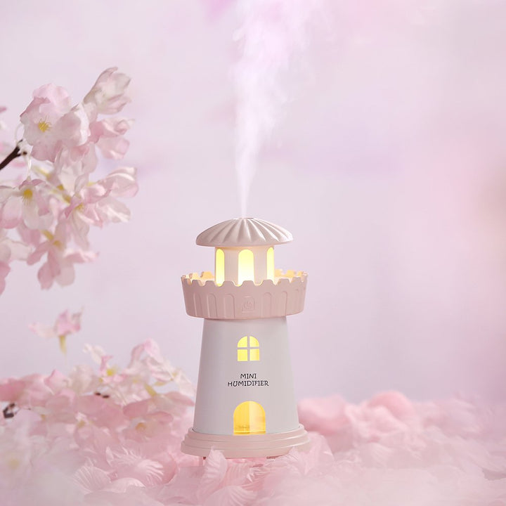 LED Lighthouse Air Freshener Humidifier with Adjustable Night Light