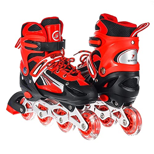 Adjustable Inline Skates for Kids with LED Lights - Perfect for Outdoor Fun
