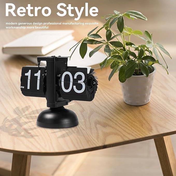 Retro Flip Desk Clock – Stylish Vintage Timepiece for Home & Office