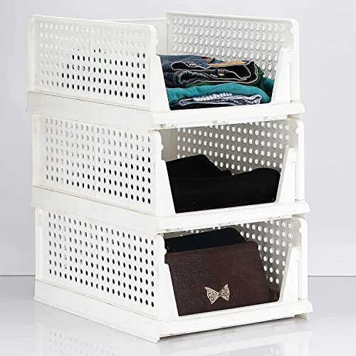 Stackable Foldable Plastic Wardrobe Organizer for Efficient Storage