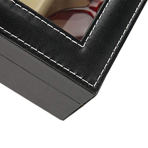 Elegant PU Leather Sunglasses Storage Box with Transparent Cover
