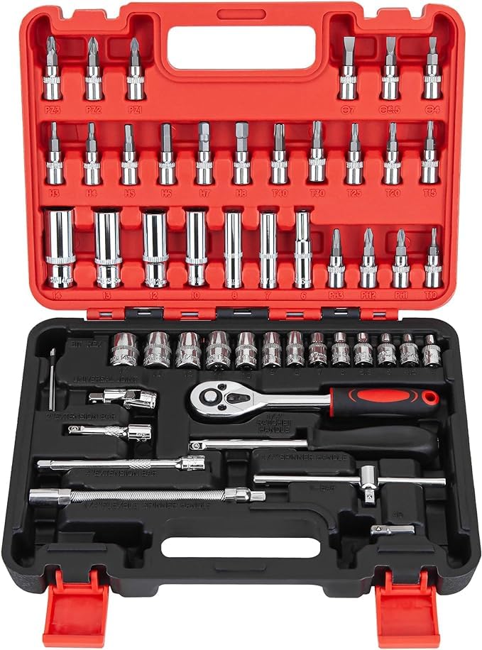 Comprehensive 53-Piece Socket Wrench Set for Home and Auto Repairs