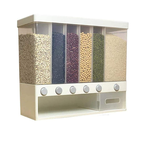Wall Mounted Dry Food Dispenser for Organized Kitchen Storage
