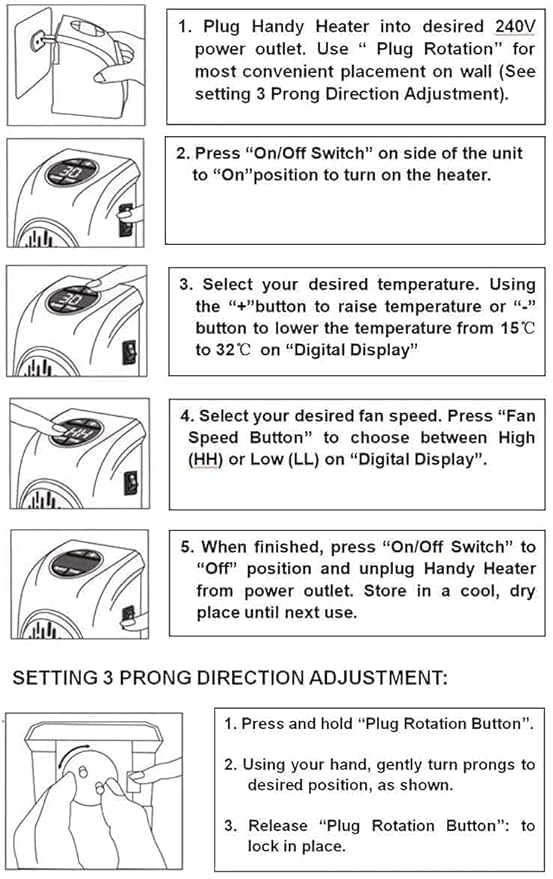 400W Room Heater Mini Portable Handy Heater | Compact plug-in design for bathrooms and offices | Quick personal warmth with low power use | Wall-mountable to save floor space