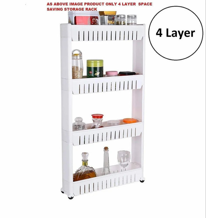4 Layer Storage Organizer | Slim slide-in rack for kitchen and – Indiakartz