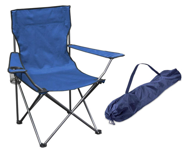 Portable Folding Camping Chair with Arm Rest & Glass Holder for Outdoor Fun
