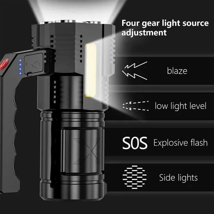 USB Rechargeable Flashlight with Multiple Modes for Outdoor Adventures