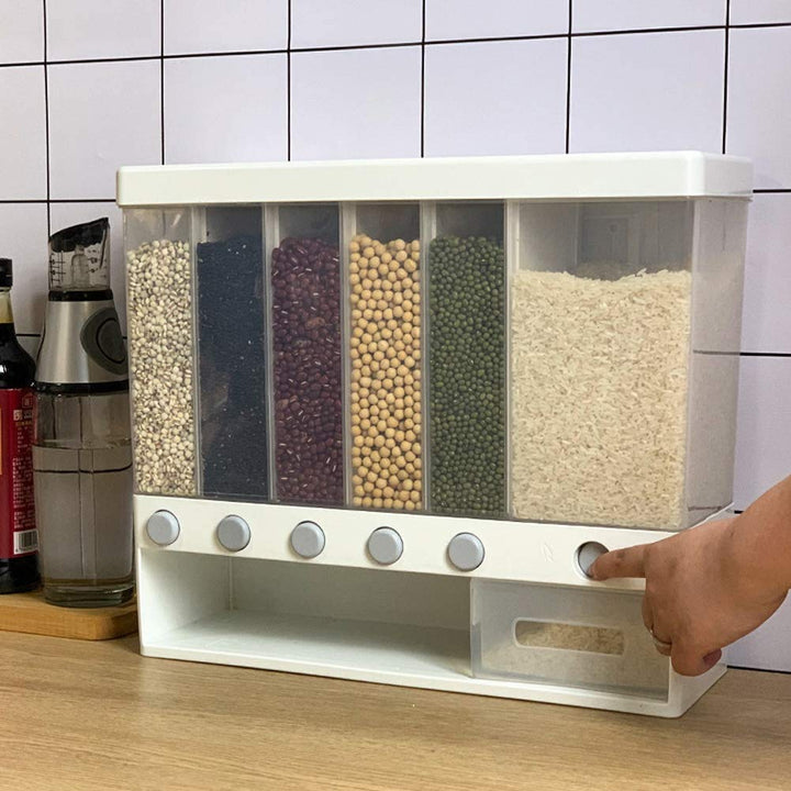 Wall Mounted Dry Food Dispenser for Organized Kitchen Storage