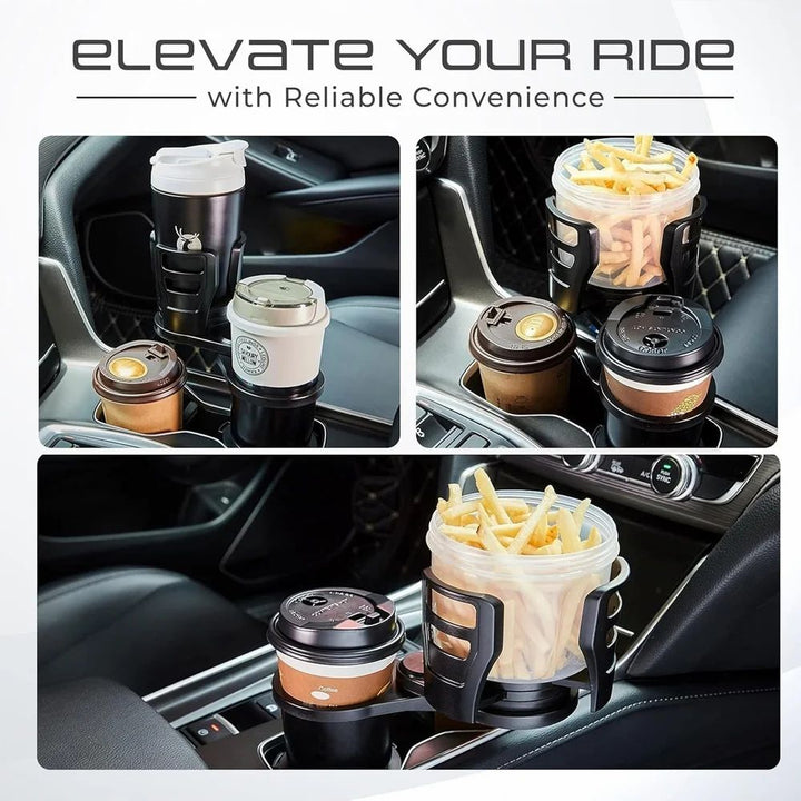 Adjustable 2-in-1 Car Cup Holder Expander for Convenience & Versatility