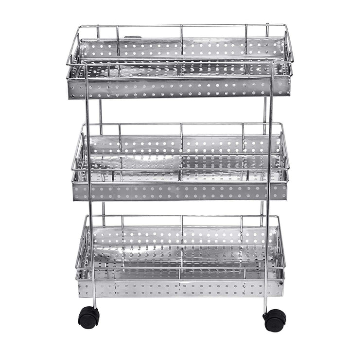 3 Layer Stainless Steel Kitchen Trolley for Versatile Storage Solutions