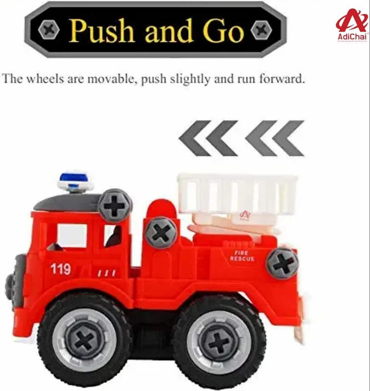 DIY Fire Rescue Trucks Playset for Kids - Educational Fun Toy