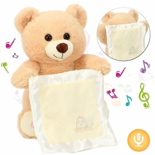 Interactive Peek-a-Boo Singing Teddy Bear Plush Toy for Kids