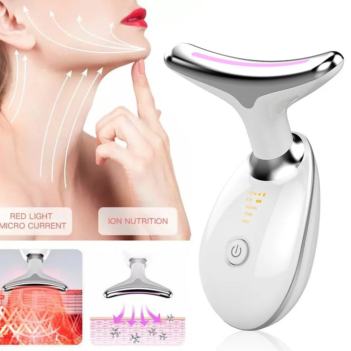 LED Photon Therapy Neck Massager - Skin Rejuvenation & Firming Device