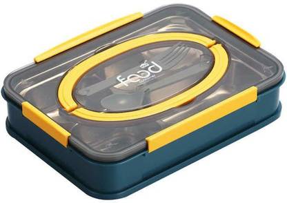 Durable Stainless Steel 4 Compartment Lunch Box for Kids & Adults