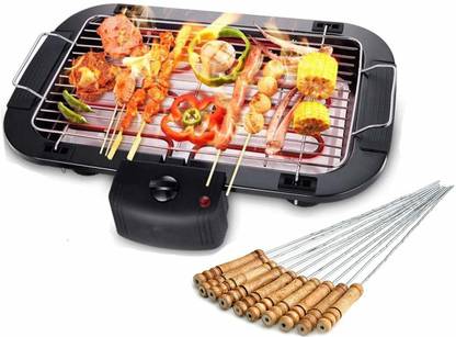 Electric Smokeless Barbecue Grill with Adjustable Temperature Control