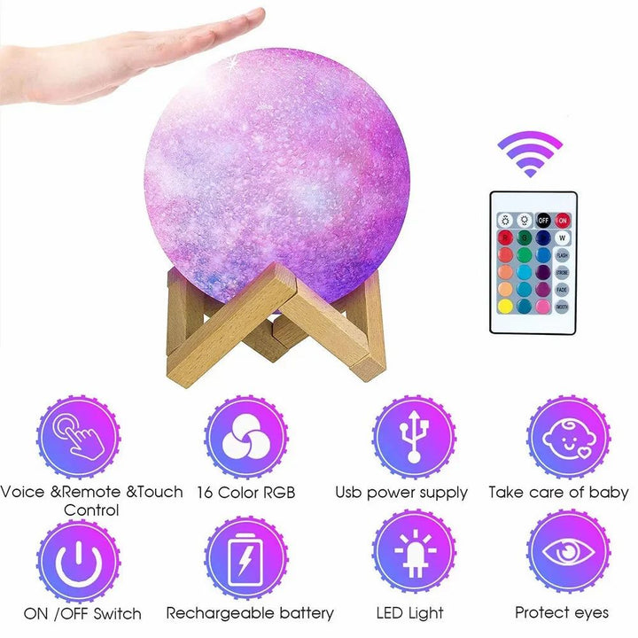 Enchanting 16 Color Moon Lamp with Remote Control for Kids' Rooms
