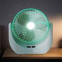 Portable Rechargeable Table Fan with LED Light - Compact and Efficient