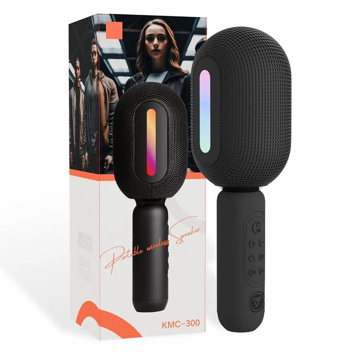 Wireless Karaoke Microphone with RGB Lights & DSP Sound Technology