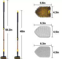 Versatile Bathroom Cleaning Brush with Extendable Handle & Microfiber Pad