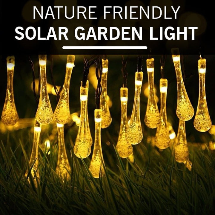 Enchanting Solar Crystal Waterdrop String Lights for Outdoor Decor