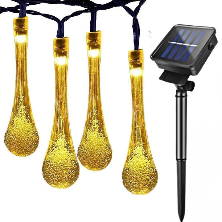 Enchanting Solar Crystal Waterdrop String Lights for Outdoor Decor