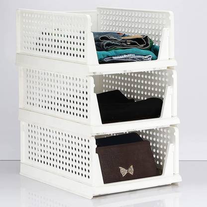 Stackable Foldable Plastic Wardrobe Organizer for Efficient Storage
