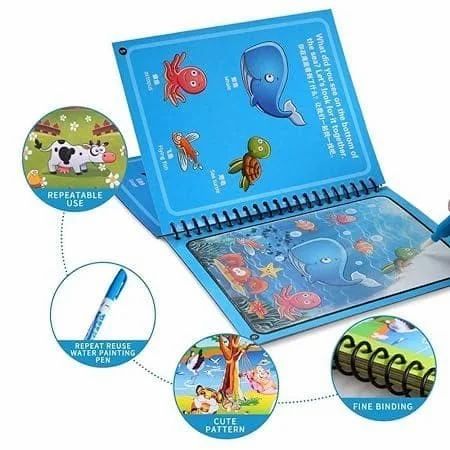 Reusable Magic Water Coloring Book for Kids - Fun and Educational Art